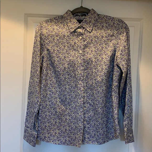 Lands End pinpoint oxford button down blouse